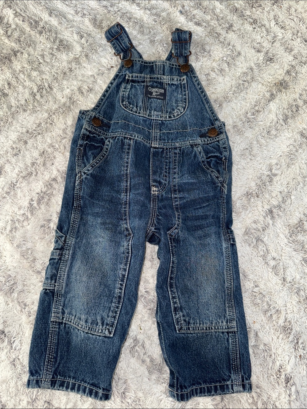 12m vintage OshKosh B'gosh Vintage-Style Dark Blue Denim Overalls